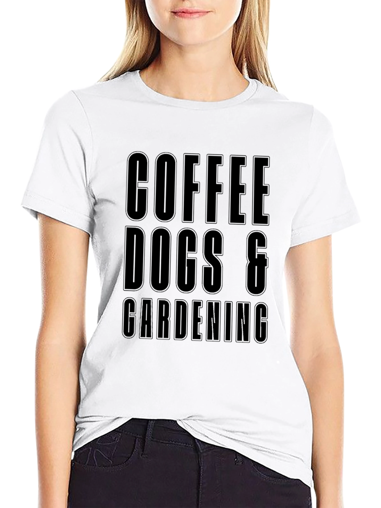 Camiseta Negra: Café Perros y Jardinería