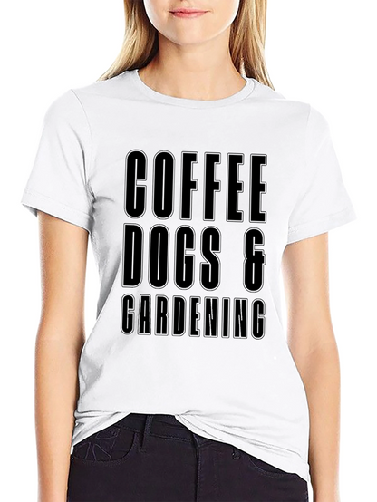Camiseta Negra: Café Perros y Jardinería