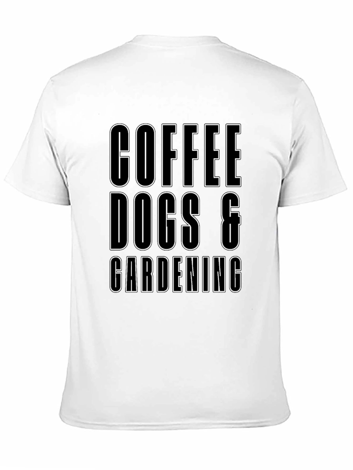 Camiseta Negra: Café Perros y Jardinería