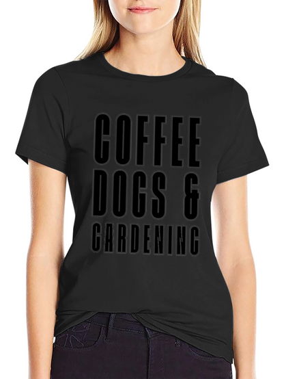 Camiseta Negra: Café Perros y Jardinería