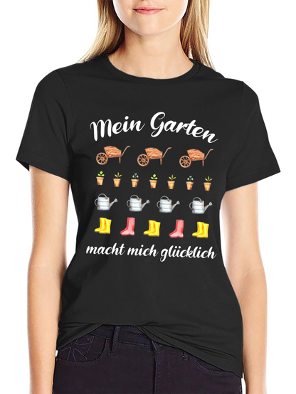 Camiseta Negra Jardín Feliz