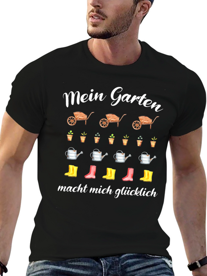 Camiseta Negra Jardín Feliz