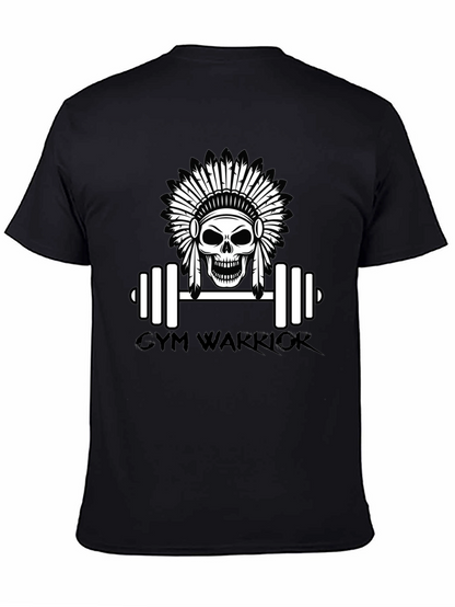 Camiseta Negra Gym Warrior con Diseño de Calavera