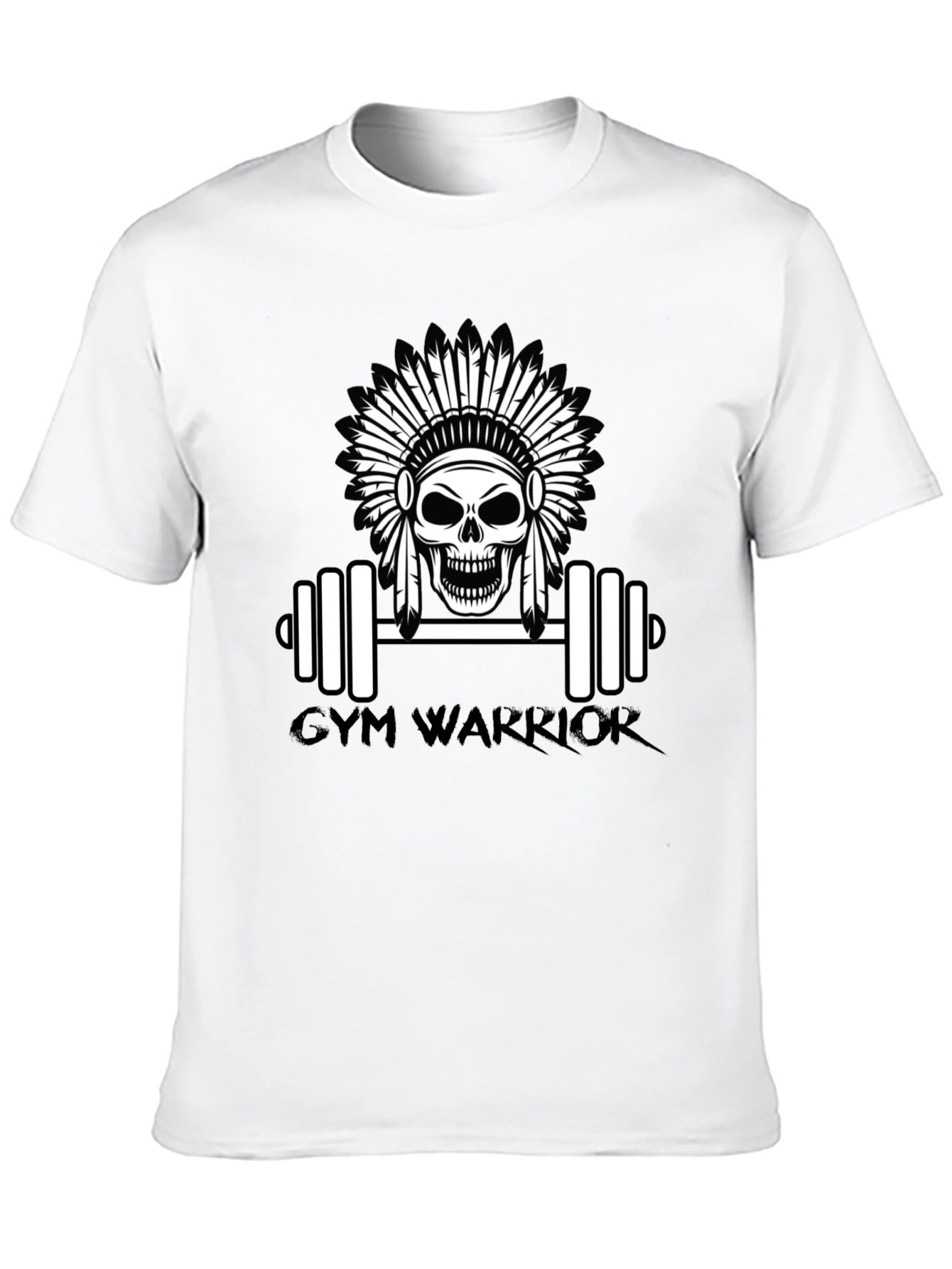 Camiseta Negra Gym Warrior con Diseño de Calavera