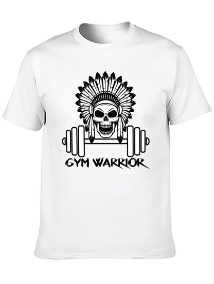 Camiseta Negra Gym Warrior con Diseño de Calavera