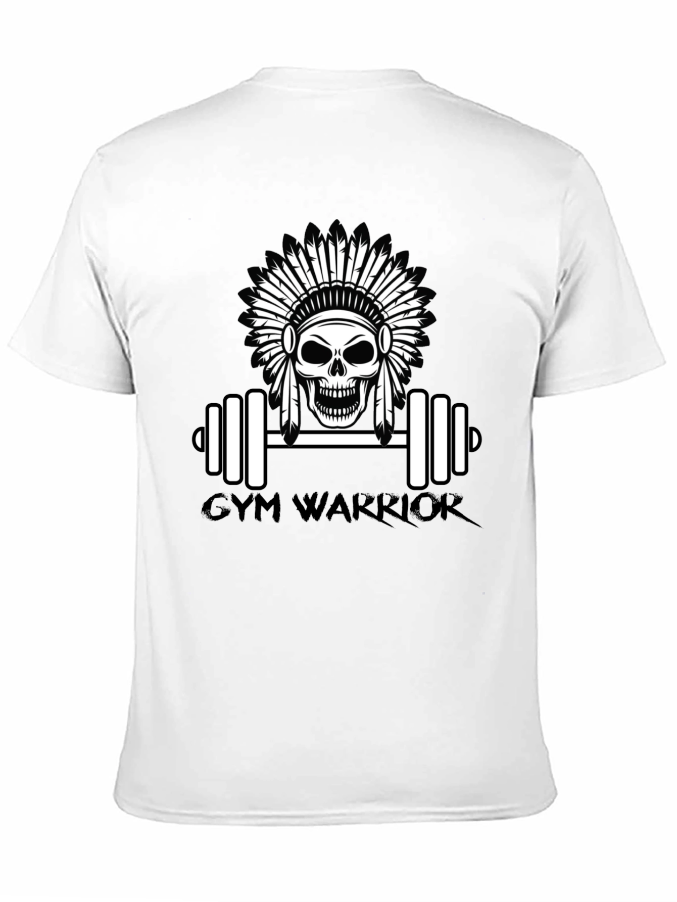Camiseta Negra Gym Warrior con Diseño de Calavera