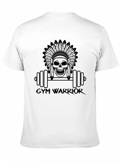 Camiseta Negra Gym Warrior con Diseño de Calavera