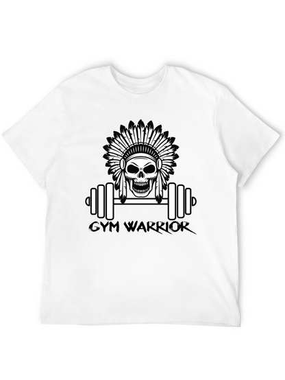Camiseta Negra Gym Warrior con Diseño de Calavera