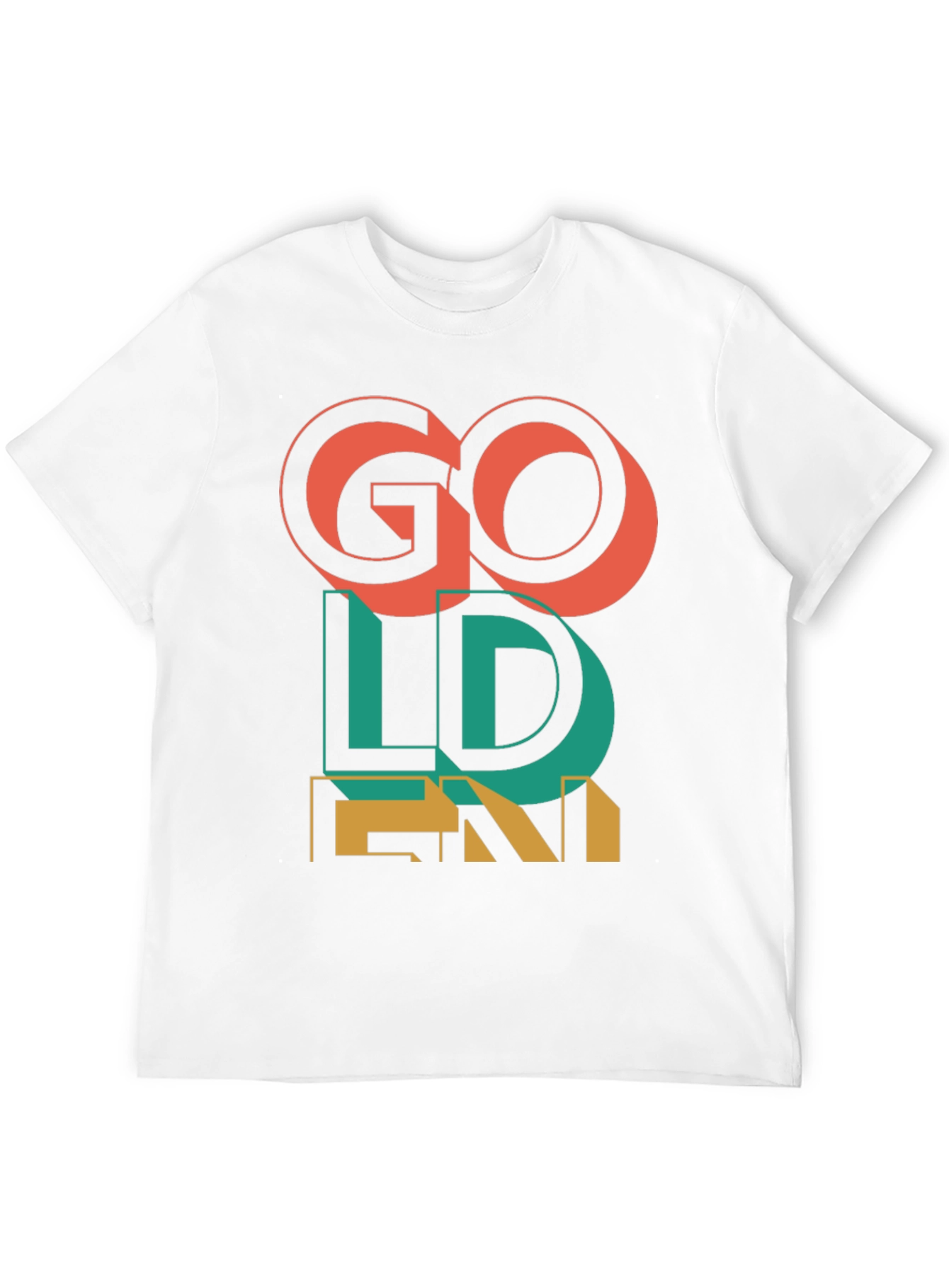 Camiseta Negra Go Golden Diseño Retro