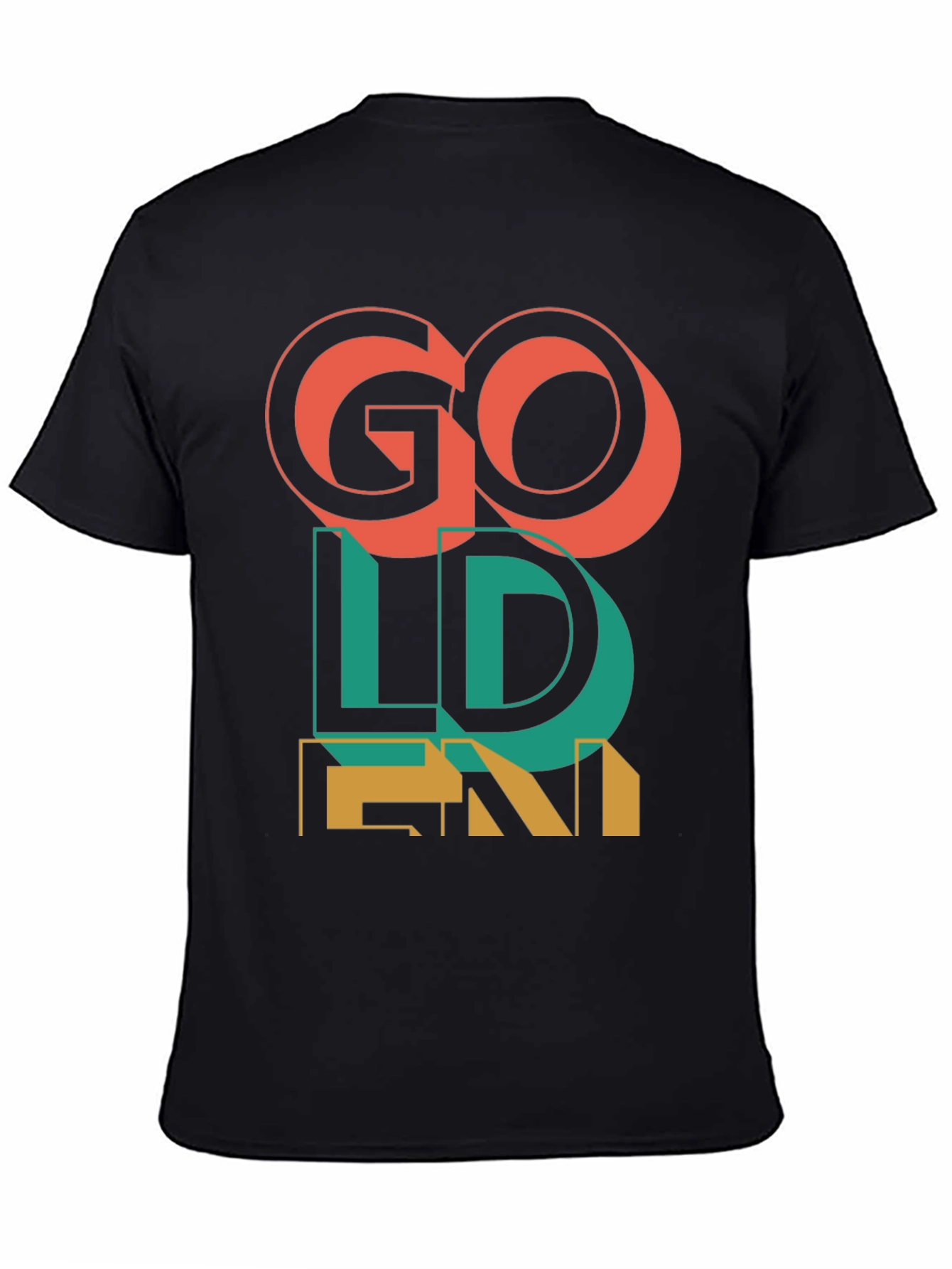 Camiseta Negra Go Golden Diseño Retro