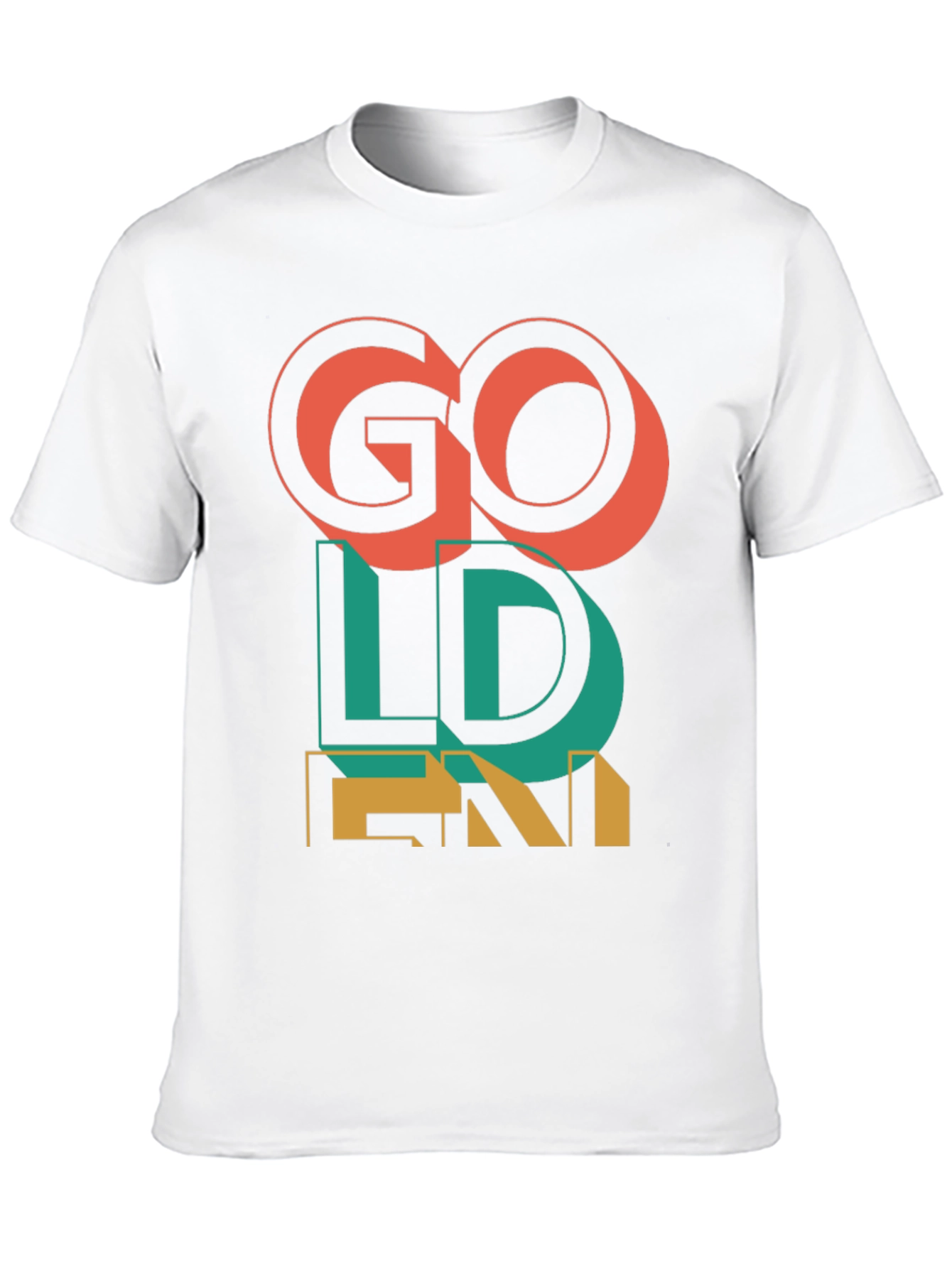 Camiseta Negra Go Golden Diseño Retro