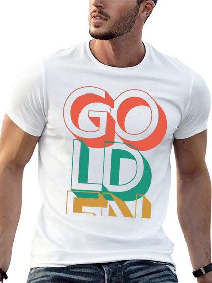 Camiseta Negra Go Golden Diseño Retro