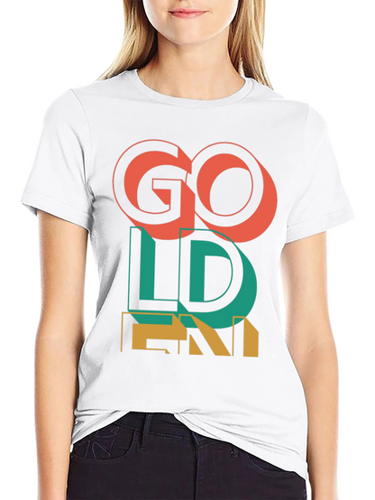 Camiseta Negra Go Golden Diseño Retro