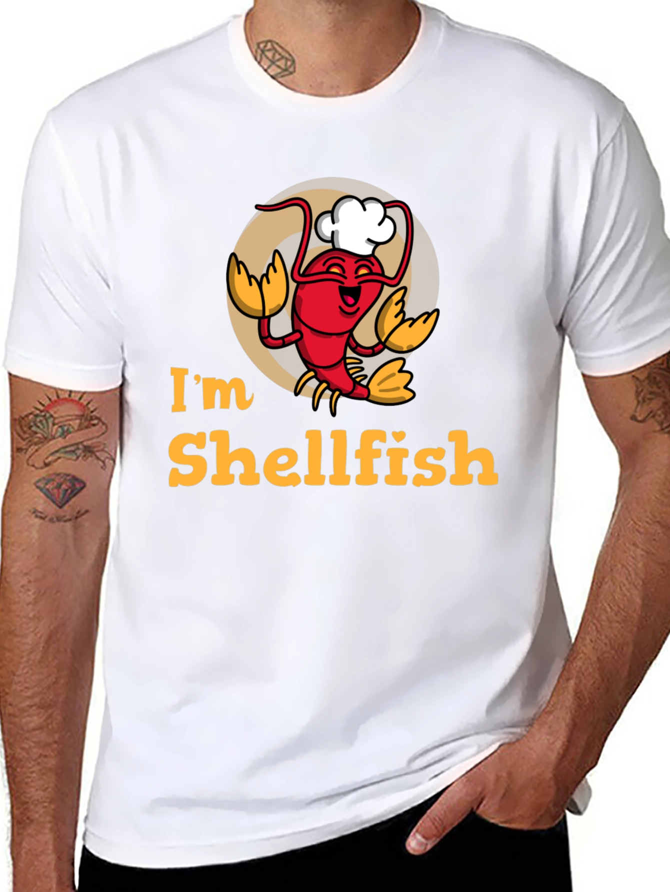 Camiseta Negra Soy Egoísta con Diseño de Langosta Chef