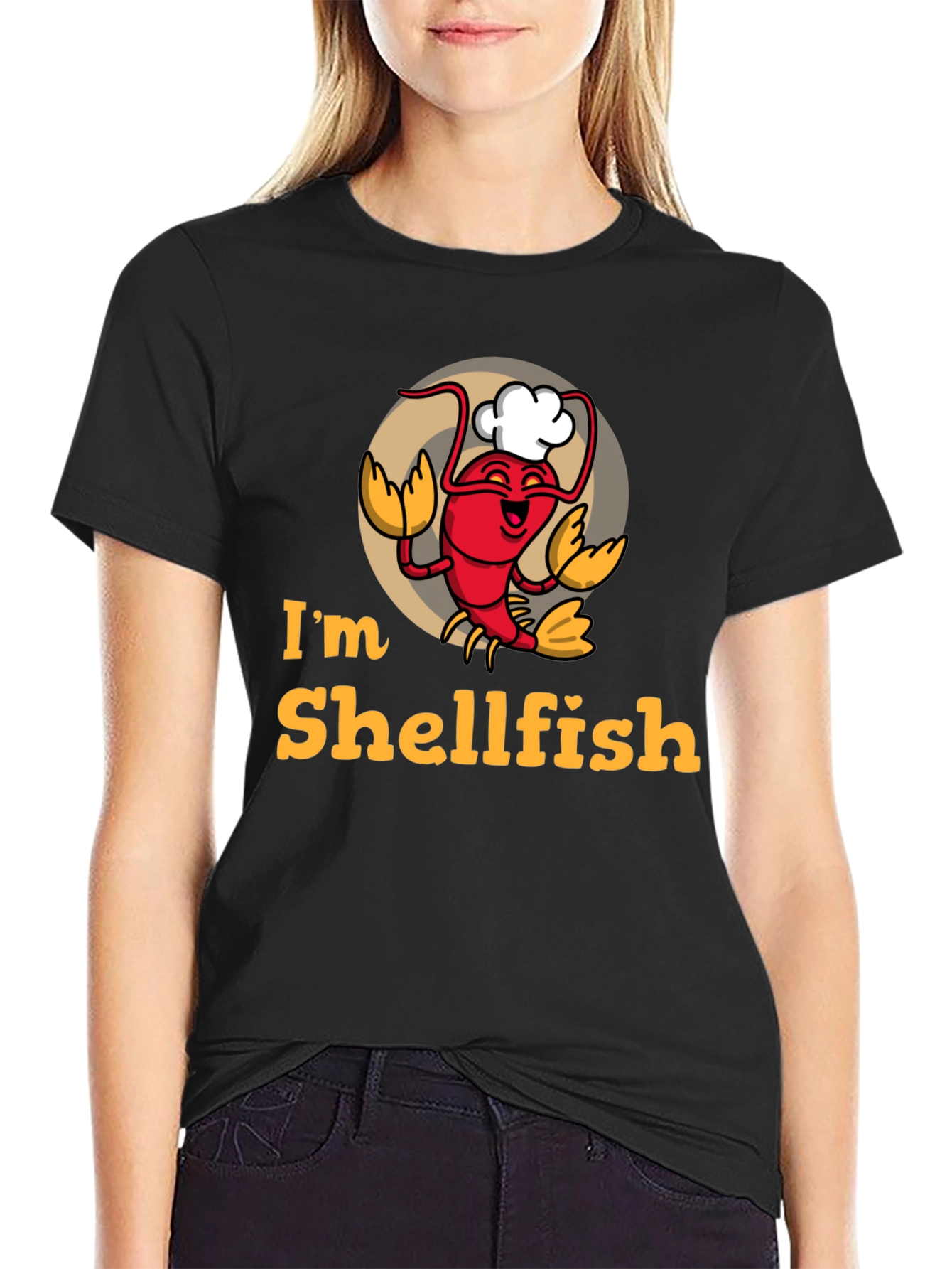 Camiseta Negra Soy Egoísta con Diseño de Langosta Chef
