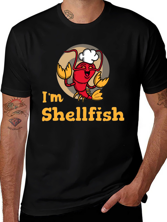 Camiseta Negra Soy Egoísta con Diseño de Langosta Chef