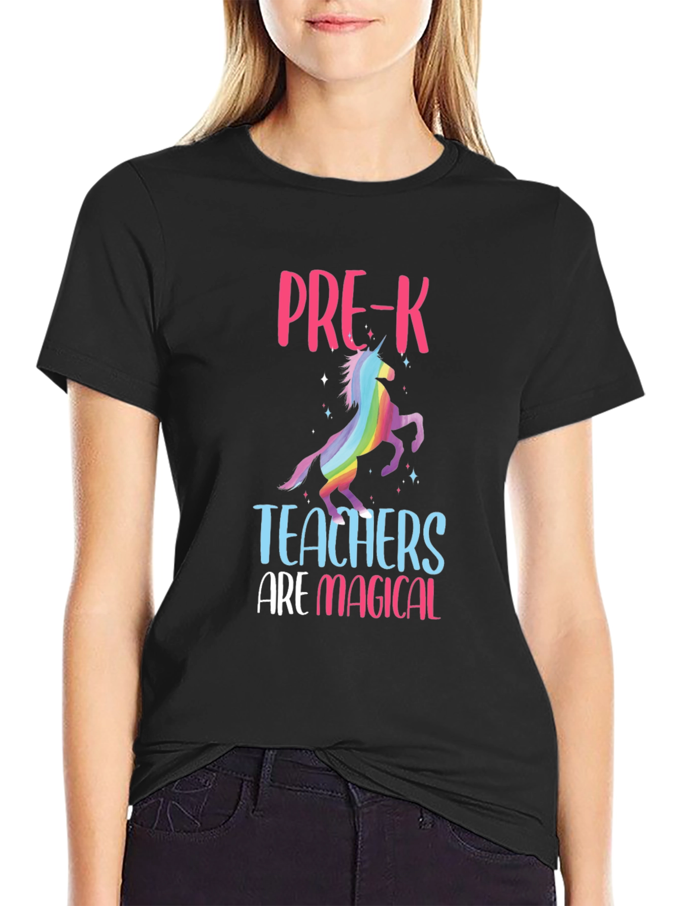 Camiseta Negra Profesores de Pre-K Mágicos
