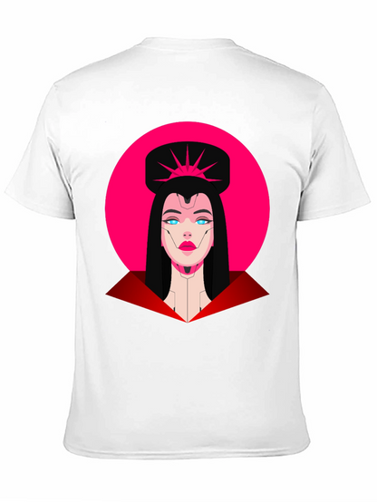Camiseta Negra Mujer Cibernética Diseño Gráfico