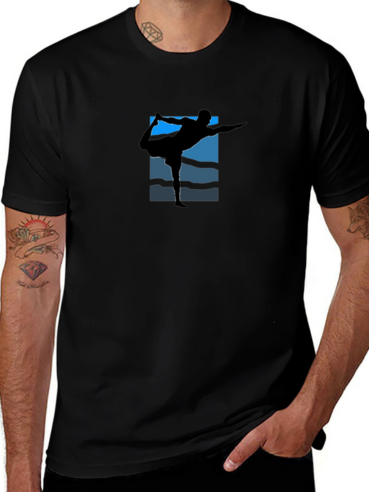 Camiseta Negra Yoga Pose Silueta