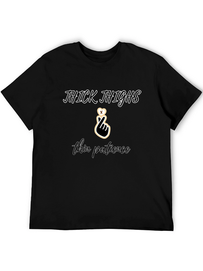 Camiseta Negra: Thick Thighs Thin Patience