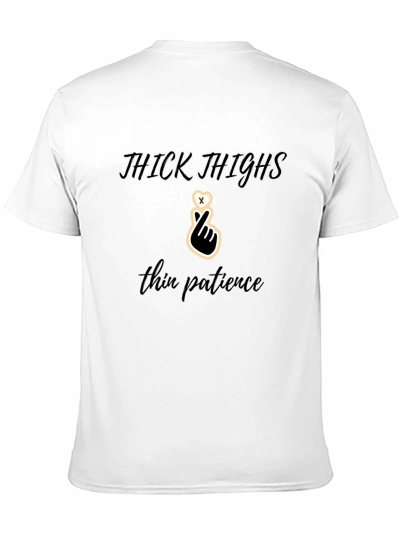 Camiseta Negra: Thick Thighs Thin Patience