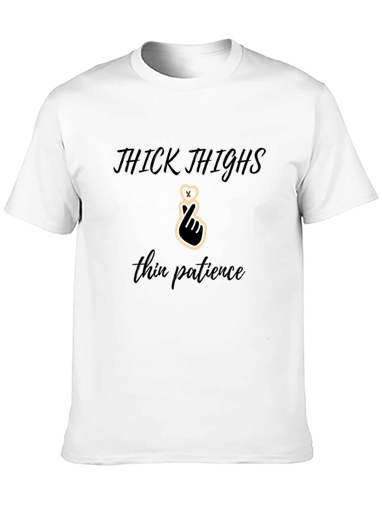 Camiseta Negra: Thick Thighs Thin Patience