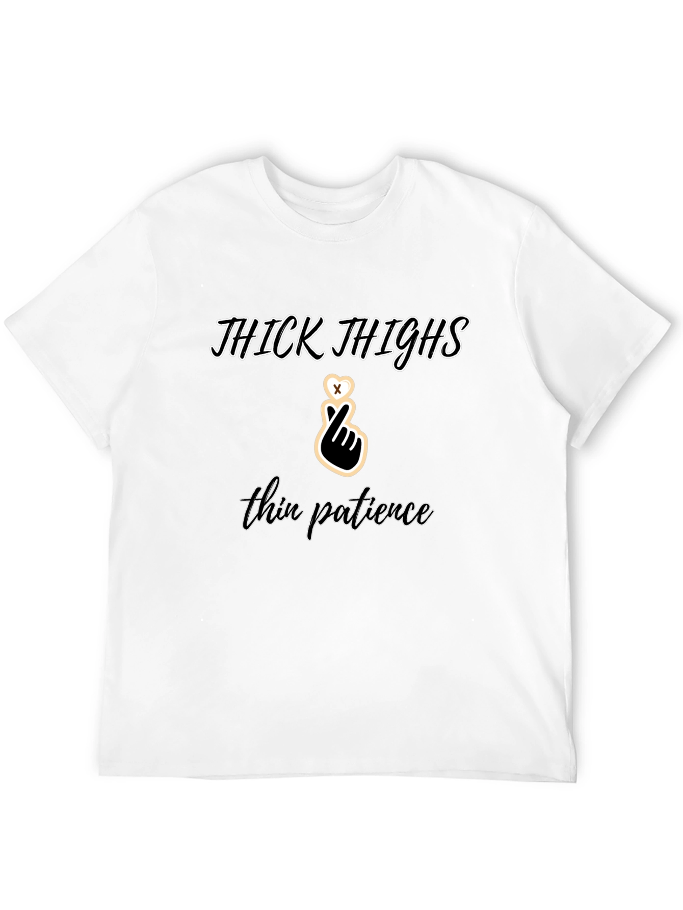 Camiseta Negra: Thick Thighs Thin Patience