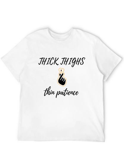 Camiseta Negra: Thick Thighs Thin Patience