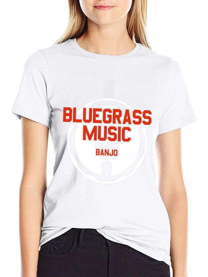 Camiseta Negra Bluegrass Music Banjo Estilo Único