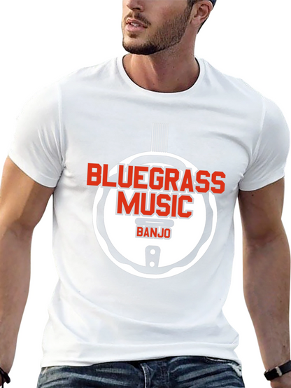 Camiseta Negra Bluegrass Music Banjo Estilo Único