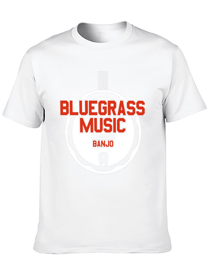 Camiseta Negra Bluegrass Music Banjo Estilo Único