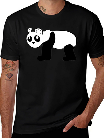 Camiseta Negra con Diseño de Panda Divertido