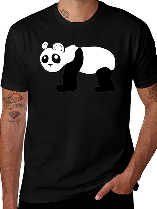 Camiseta Negra con Diseño de Panda Divertido