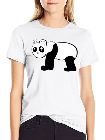 Camiseta Negra con Diseño de Panda Divertido