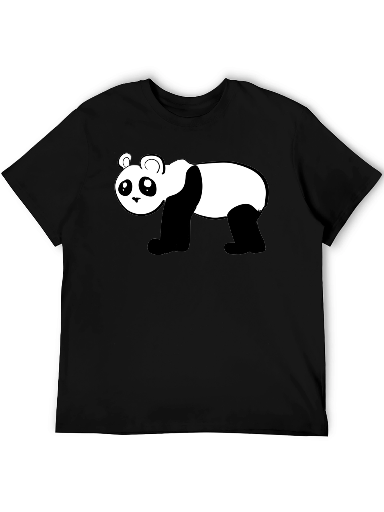Camiseta Negra con Diseño de Panda Divertido