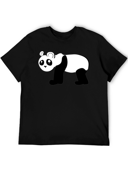 Camiseta Negra con Diseño de Panda Divertido