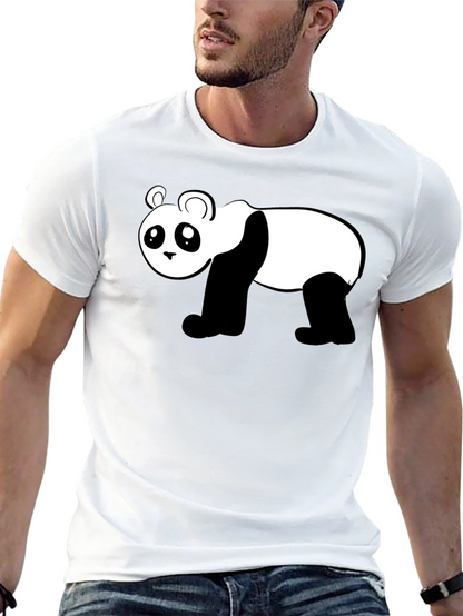 Camiseta Negra con Diseño de Panda Divertido