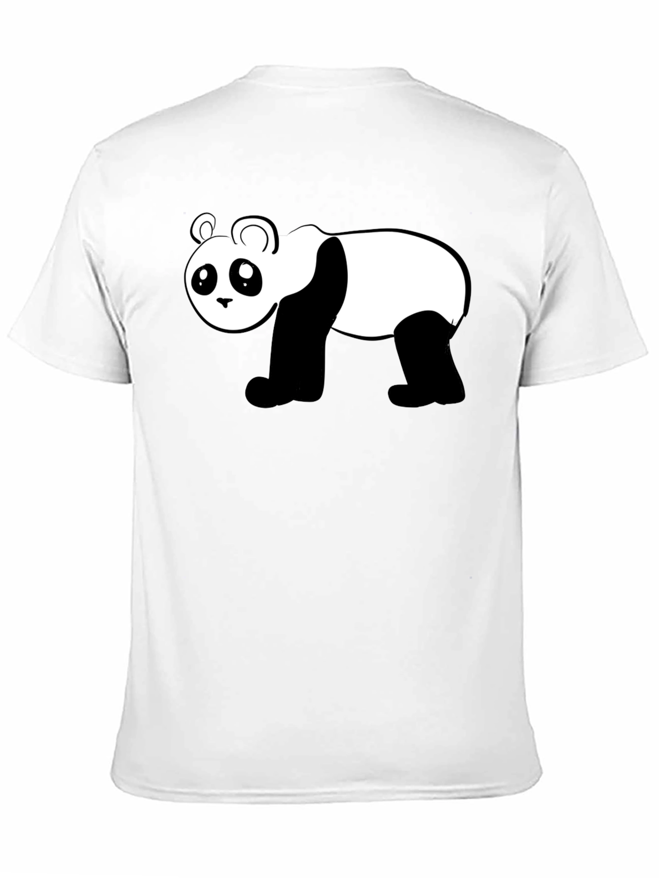 Camiseta Negra con Diseño de Panda Divertido