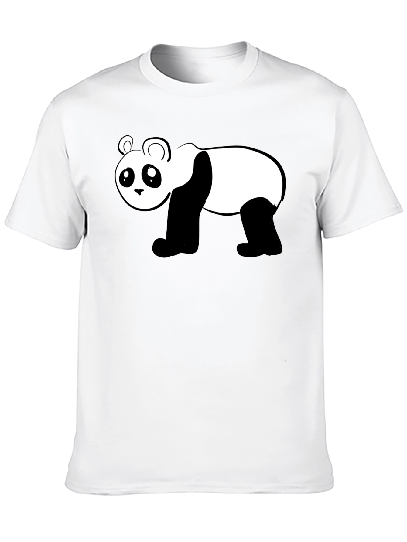 Camiseta Negra con Diseño de Panda Divertido