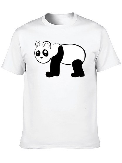 Camiseta Negra con Diseño de Panda Divertido