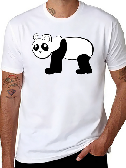 Camiseta Negra con Diseño de Panda Divertido