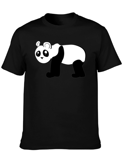 Camiseta Negra con Diseño de Panda Divertido