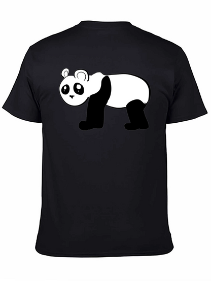 Camiseta Negra con Diseño de Panda Divertido