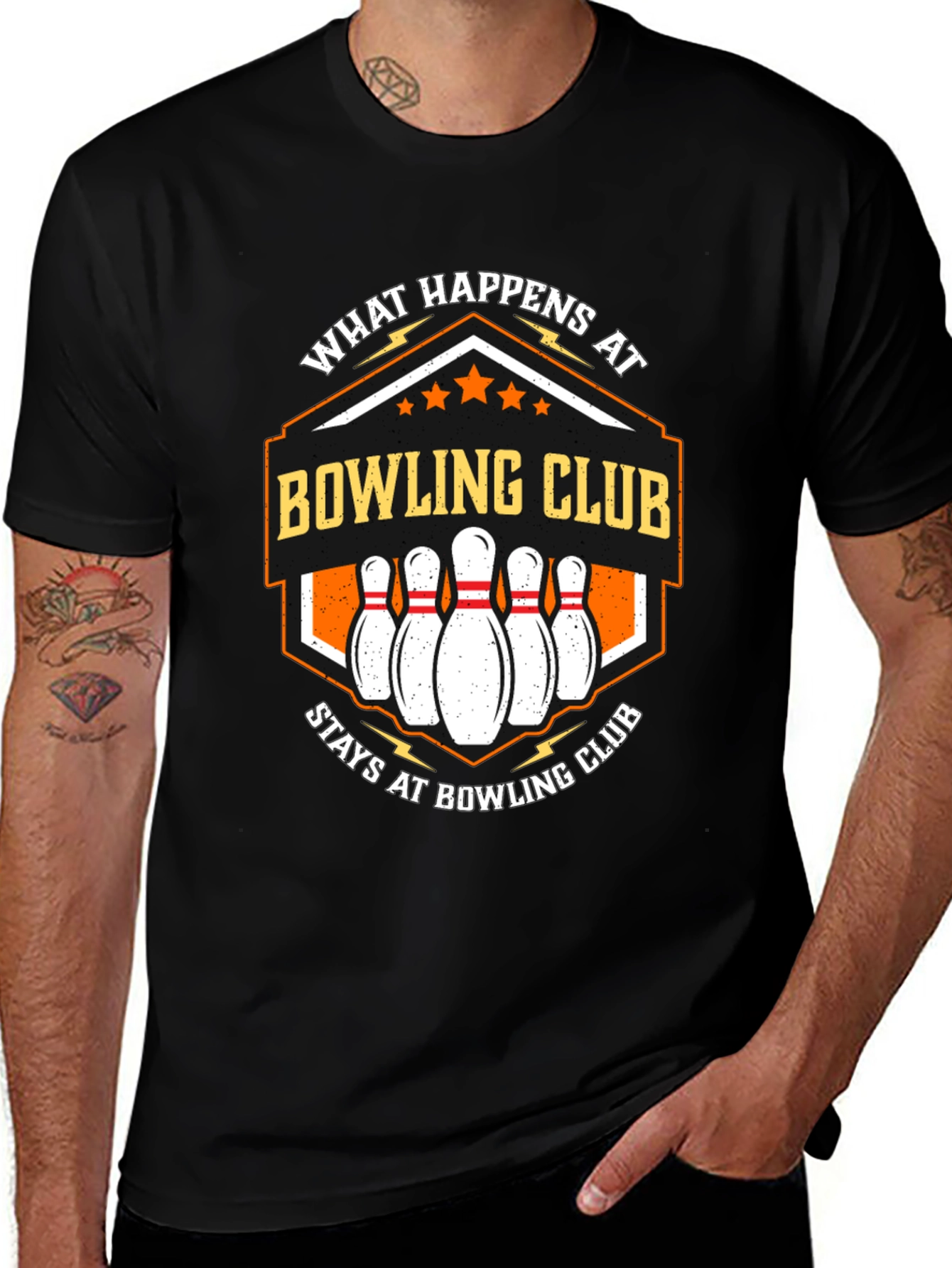 Camiseta Negra Bowling Club