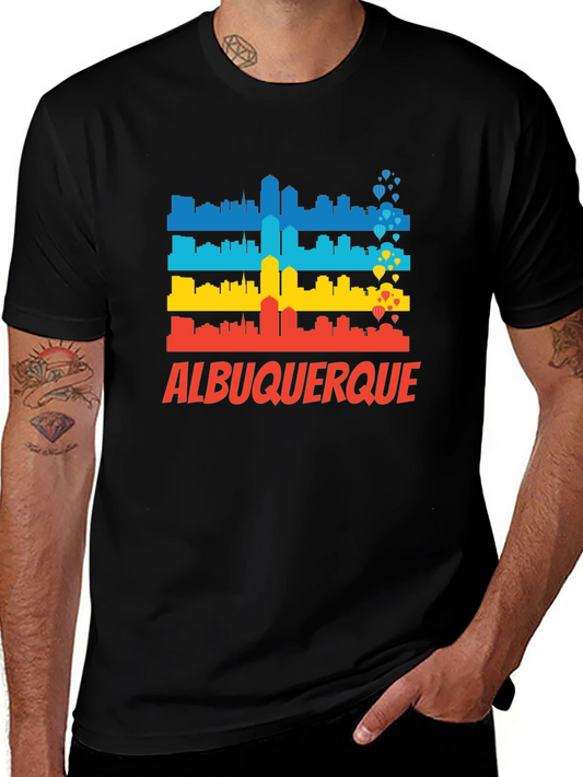 Camiseta Albuquerque Skyline Hombre - Diseño Único