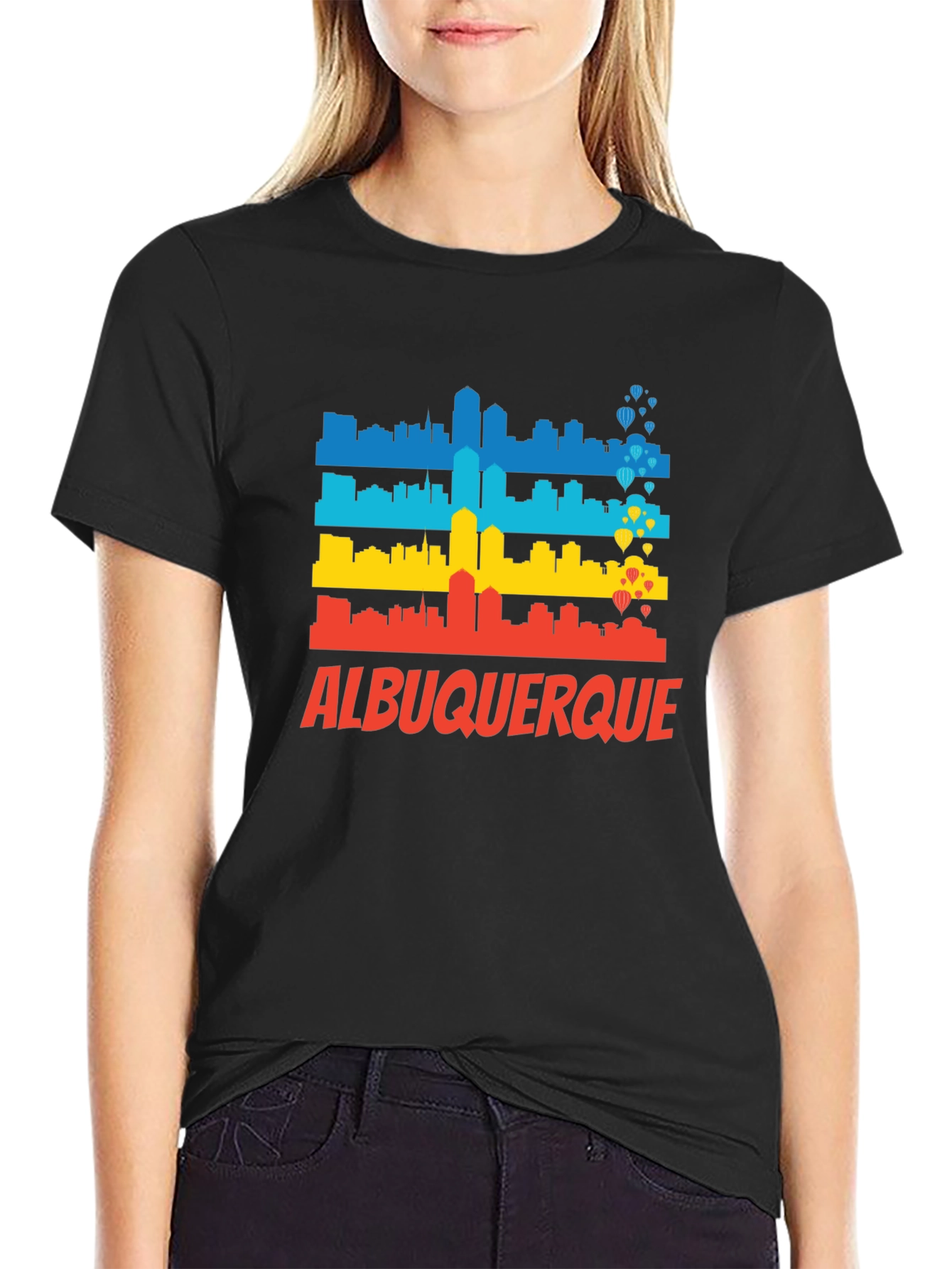 Camiseta Albuquerque Skyline Hombre - Diseño Único