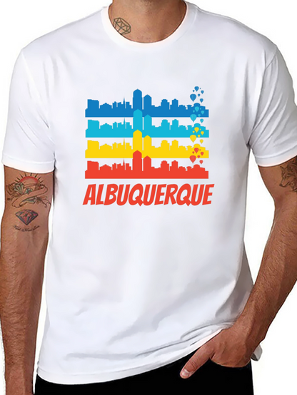 Camiseta Albuquerque Skyline Hombre - Diseño Único