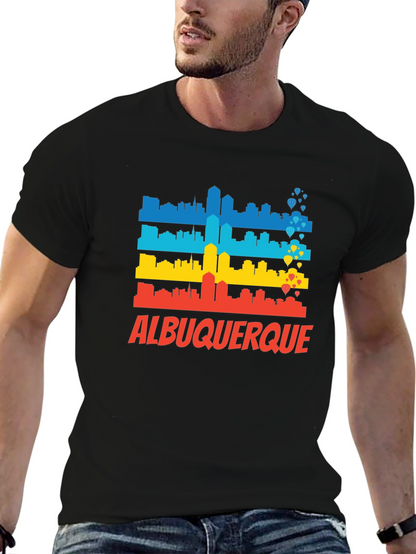 Camiseta Albuquerque Skyline Hombre - Diseño Único