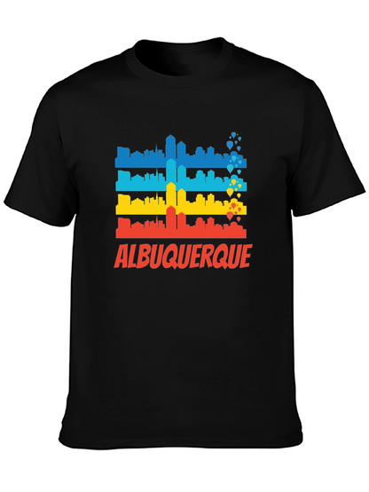 Camiseta Albuquerque Skyline Hombre - Diseño Único