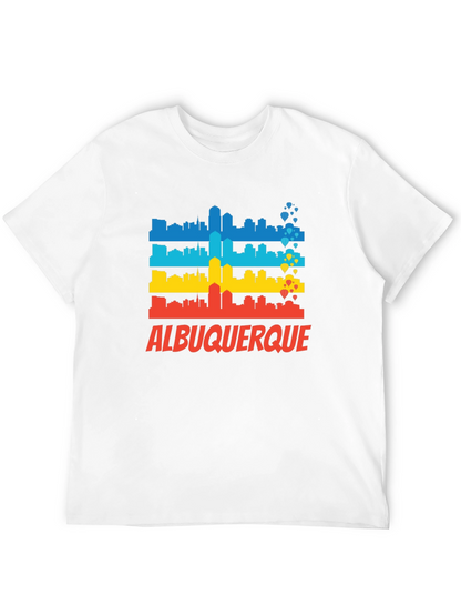Camiseta Albuquerque Skyline Hombre - Diseño Único